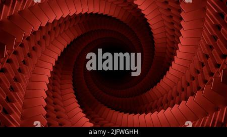 Blue and gray background.Design.A bright corridor in animation with twisted walls that moves forward. High quality 4k footage Stock Photo