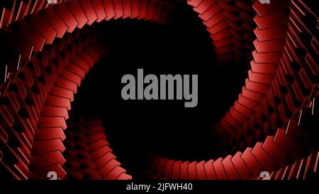 Blue and gray background.Design.A bright corridor in animation with twisted walls that moves forward. High quality 4k footage Stock Photo