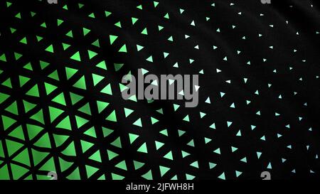 Black background.Motion.Bright green and red triangles of different sizes that are created in animation and oscillate on a black canvas. High quality Stock Photo