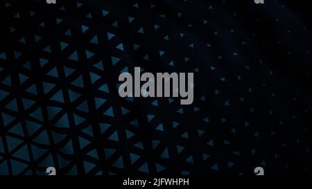 Black background.Motion.Dark triangles in animation make up patterns on a canvas that sways in the wind. High quality 4k footage Stock Photo