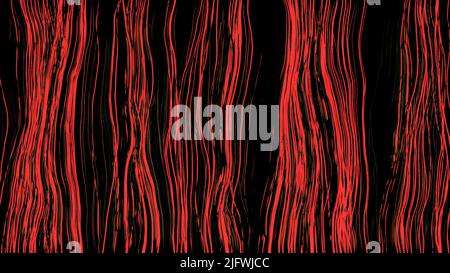 Black background.Design.The bright purple and red lines in the animation are thin in size and fluctuate across the background. High quality 4k footage Stock Photo