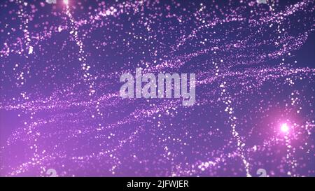Bright purple background.Motion.Various small particles that glitter and move on a pink background in animation. High quality 4k footage Stock Photo