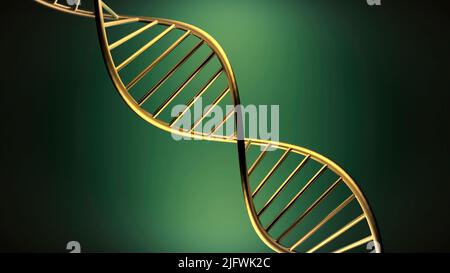 Green background.Design.A bright cell in a microscope that moves in different directions in abstraction. High quality 4k footage Stock Photo