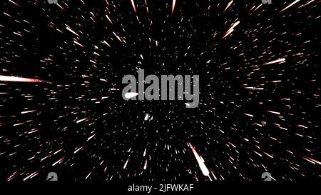 Jump Line Motion Slow-motion jump in outer space. Motion. Moving lines in cosmic stream ...