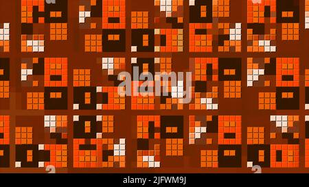 Abstract colorful mosaic pattern with rhythmically moving figures. Motion. Pixelated background with tiles creating forms and shapes Stock Photo