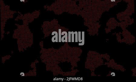 Black background.Design. The dark blots appearing in the animation made in pixels spread out over the background and appear in different places. High Stock Photo