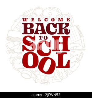 Vector design welcome back to school typography Stock Vector