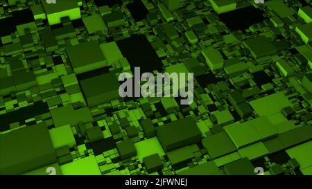 Industrial background with the visualization of containers stack. Motion. Small and big rectangular containers Stock Photo
