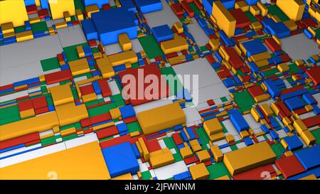 Bright animation.Motion.Large multi-colored geometric shapes in animation that move on the opposite sides. High quality 4k footage Stock Photo