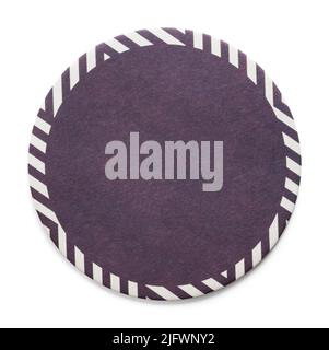 Round Cardboard Drink Coaster Cut Out on White. Stock Photo