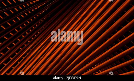 Bright orange lines in abstraction.Motion.Bright animation with orange stripes that move. High quality 4k footage Stock Photo