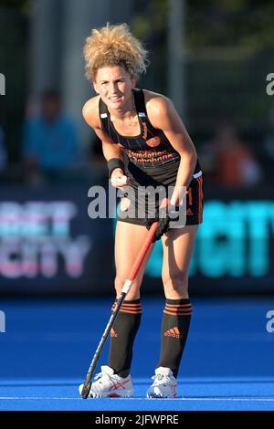 AMSTERDAM - Maria Verschoor of Holland hockey women during the FIH Hockey Women's World Cup 2022 game between Germany and the Netherlands at the Wagener stadium, on July 3, 2022 in Amsterdam. ANP | Dutch Height | Gerrit van Keulen Stock Photo