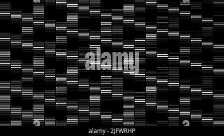 Black and white flowing short stripes. Motion. Monochrome segments moving in vertical and diagonal directions Stock Photo