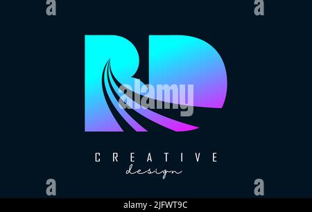 BD B D Lines Letter Design with Creative Elegant Zebra Vector ...