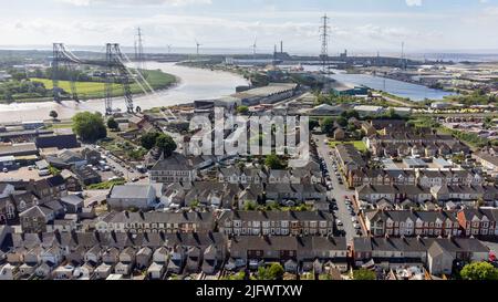 An aerial view of Pillgwenlly (Pill) in Newport. Stock Photo