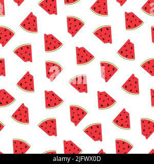 Seamless pattern bitten piece of watermelon Stock Vector
