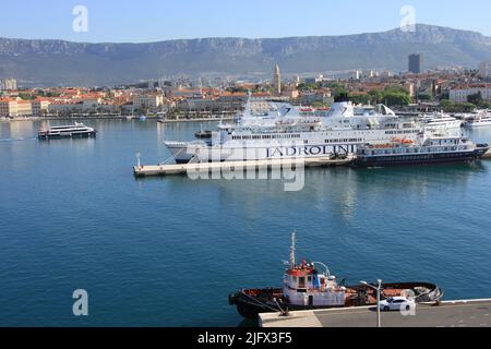 Scenes around the harbour at Split, Croatia Stock Photo