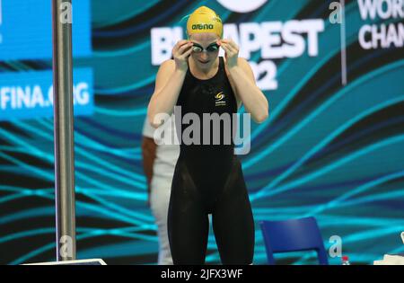 Mollie O’Callaghan of Australia Finale 100 M Freestyle Women   during the 19th FINA World Championships Budapest 2022, Swimming event on June 23 2022 in Budapest, Hungary - Photo Laurent Lairys / DPPI Stock Photo