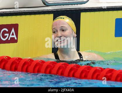 Mollie O’Callaghan of Australia Finale 100 M Freestyle Women   during the 19th FINA World Championships Budapest 2022, Swimming event on June 23 2022 in Budapest, Hungary - Photo Laurent Lairys / DPPI Stock Photo