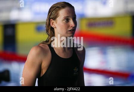 Mollie O’Callaghan of Australia Finale 100 M Freestyle Women   during the 19th FINA World Championships Budapest 2022, Swimming event on June 23 2022 in Budapest, Hungary - Photo Laurent Lairys / DPPI Stock Photo