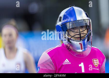AMSTERDAM - Goalkeeper Maddie Hinch (ENG) after the match between New Zealand and England at the World Hockey Championships at the Wagener stadium, on July 5, 2022 in Amsterdam. ANP WILLEM VERNES Stock Photo