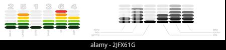 Simple bar equalizer like scale with values from zero to six Stock Vector