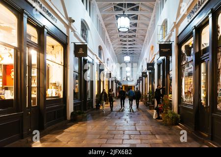 Corridor with shops inside Covent Garden Market. London, United Kindom, Europe Stock Photo