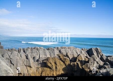 Stratified layer-like formation of famous pancake rocks famous ...