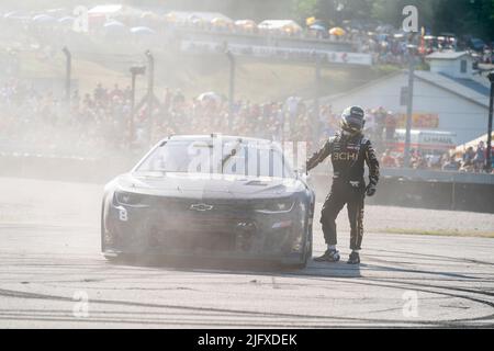 Elkhart Lake, WI, USA. 3rd July, 2022. Tyler Reddick wins the NASCAR Cup Series for the Kwik Trip 250 presented by JOCKEY made in America in Elkhart Lake, WI, USA. (Credit Image: © Walter G. Arce Sr./ZUMA Press Wire)