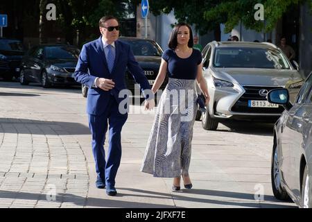 Madrid, Spain. 05th July, 2022. Pedro J. Ramírez and Cruz Sánchez de Lara attend the premiere of the opera ‘Nabucco' at the royal theater in Madid. Credit: SOPA Images Limited/Alamy Live News Stock Photo