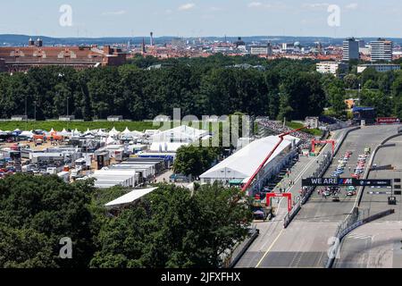 Nuremberg, Deutschland. 03rd July, 2022. Nurnberg: DTM Norisring 2022 on July, 3, 2022, (Photo by Hoch Zwei) Pre-start race Norisring Credit: dpa/Alamy Live News Stock Photo