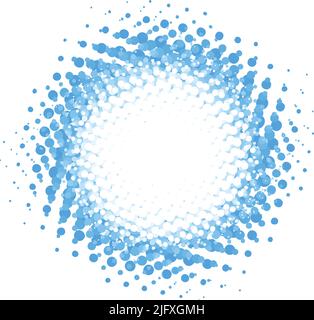 splash halftone effect, aqua blue on white background - vector artwork Stock Vector