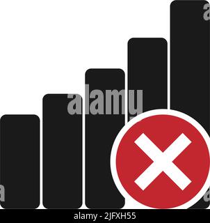 Signal disconected, signal cut off icon template vector Stock Vector