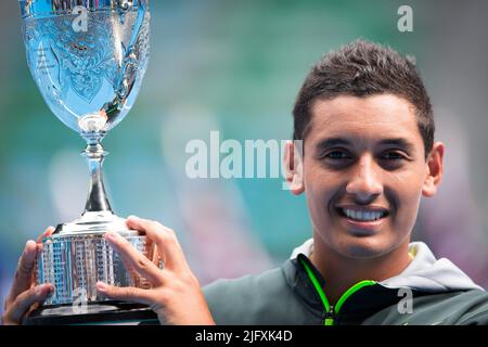 2013 Australian Open Junior Boys winner - Nick Kyrgios Stock Photo