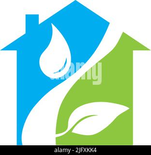 House Logo Energy Efficient promoting going green and preserving the planet Stock Vector