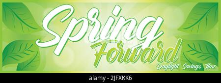 Spring Forward Daylight Savings Time banner Stock Vector