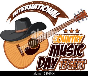 International Country Music Poster Design illustration Stock Vector