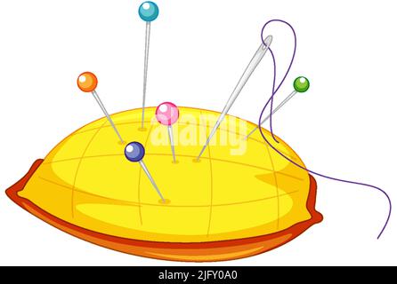 Needle pillow on white background illustration Stock Vector
