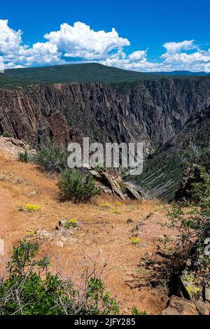 Steep walls are featured in this park formed by the Gunnison River Stock Photo