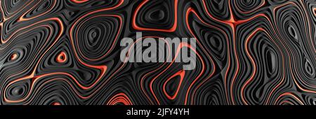 3D Abstract wavy lines background. Abstract liquid pattern modern background, Dark fluid wavy texture, Voronoi Texture Wallpaper Stock Photo