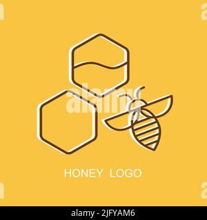 Honey Company Logo. Bee Emblem Design Stock Vector