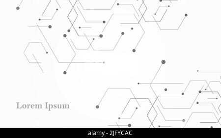 abstract gray white hexagon, network or electric image, geometric texture background, scientific technology, medical concept Stock Photo