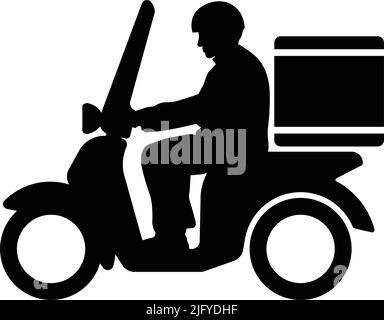 delivery service motorcycle icon - vector artwork Stock Vector