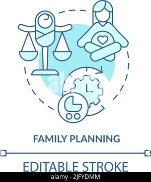 Family planning turquoise concept icon Stock Vector