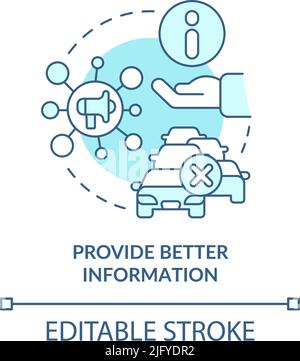 Provide better information turquoise concept icon Stock Vector