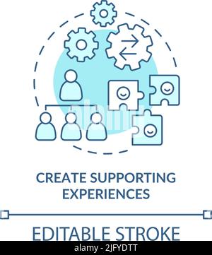Create supporting experiences turquoise concept icon Stock Vector