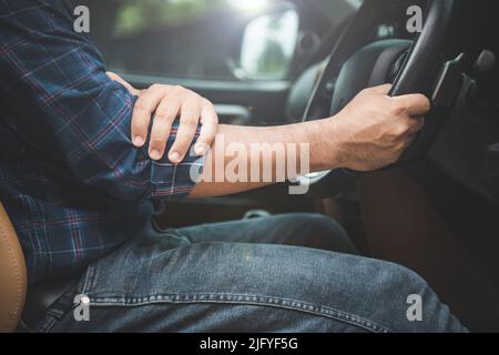 The Image Of A Man Put His Hand On A Woman's Knee In A Car, Harassment In  The Car Stock Photo, Picture and Royalty Free Image. Image 7623525.