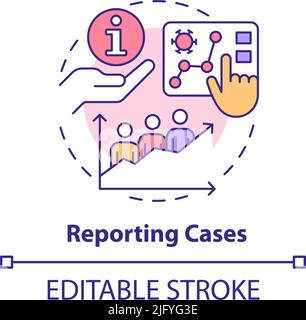 Reporting cases concept icon Stock Vector