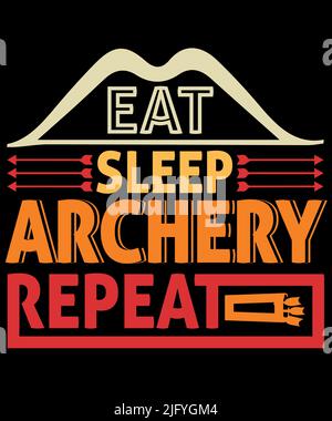 Archery T-Shirt Design Print  Template Stock Vector