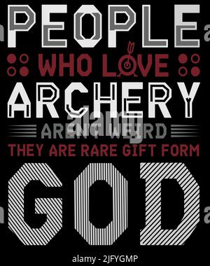 Archery T-Shirt Design Print  Template Stock Vector